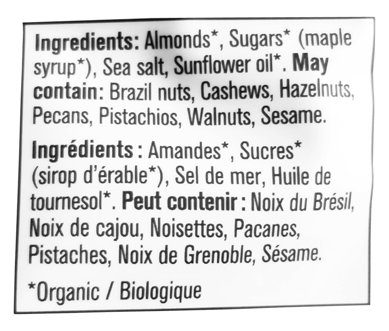 Prana Organic Amandine Maple Sea Salt Almonds, 150g/5 oz. Bag